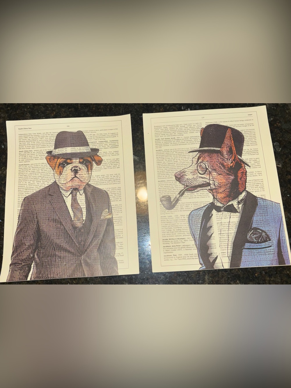 Dapper Canine Reptile Art Prints - Brown & Tan Dog Portraits